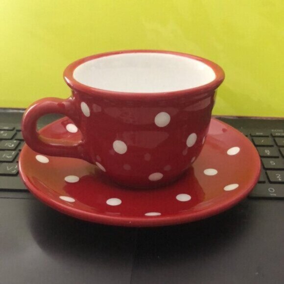 City to Cottage Tea cup and plate Polka Dotted - Picture 4 of 11